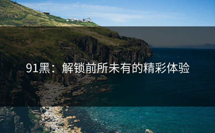 91黑：解锁前所未有的精彩体验