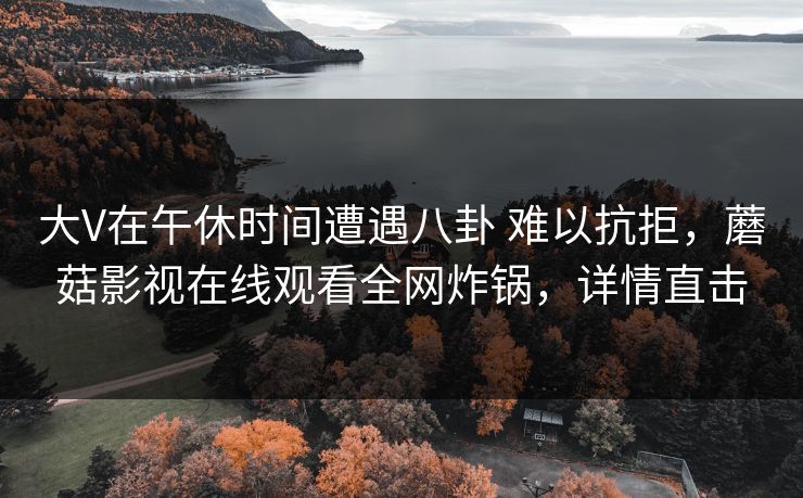 大V在午休时间遭遇八卦 难以抗拒，蘑菇影视在线观看全网炸锅，详情直击